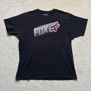 Fox Racing Graphic T-Shirt Faded‎ Distressed Grunge Skater Style Y2K Motocross